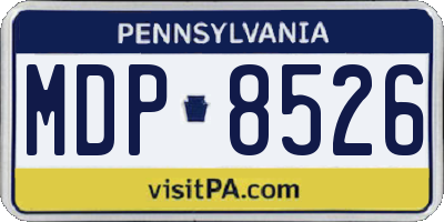 PA license plate MDP8526
