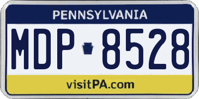 PA license plate MDP8528
