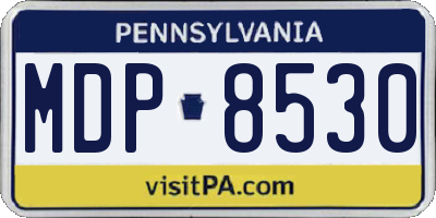 PA license plate MDP8530