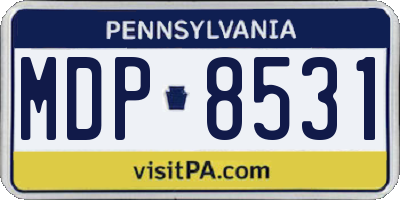 PA license plate MDP8531