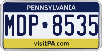 PA license plate MDP8535