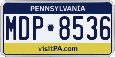 PA license plate MDP8536
