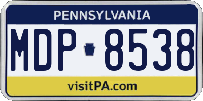 PA license plate MDP8538