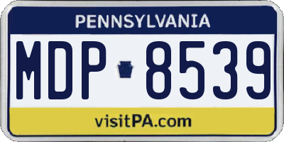 PA license plate MDP8539