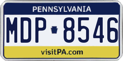 PA license plate MDP8546