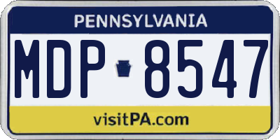 PA license plate MDP8547