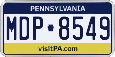 PA license plate MDP8549