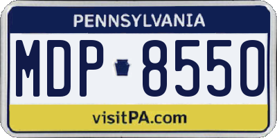 PA license plate MDP8550