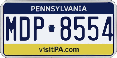 PA license plate MDP8554