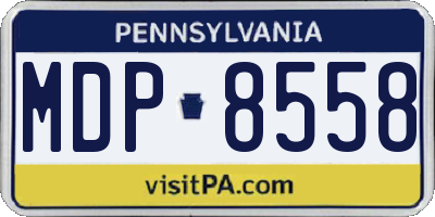PA license plate MDP8558