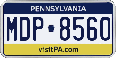 PA license plate MDP8560