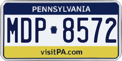 PA license plate MDP8572