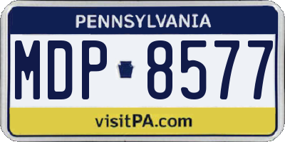 PA license plate MDP8577