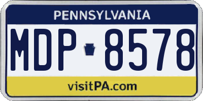 PA license plate MDP8578