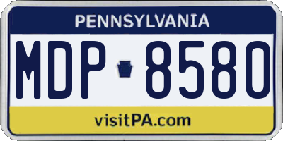 PA license plate MDP8580
