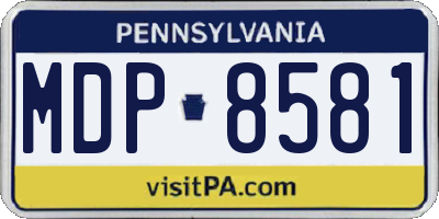 PA license plate MDP8581