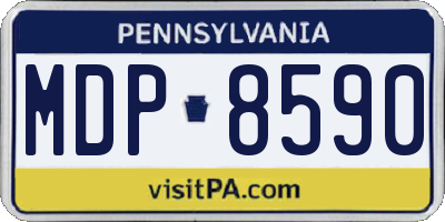 PA license plate MDP8590