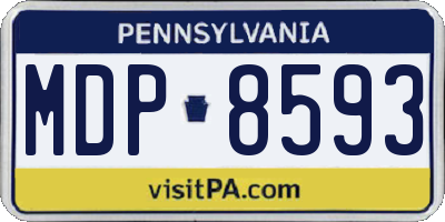 PA license plate MDP8593