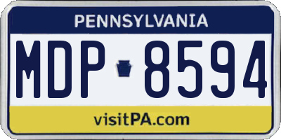 PA license plate MDP8594