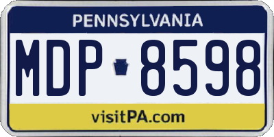 PA license plate MDP8598