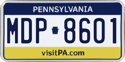 PA license plate MDP8601