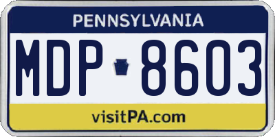 PA license plate MDP8603