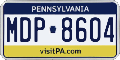PA license plate MDP8604