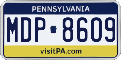 PA license plate MDP8609