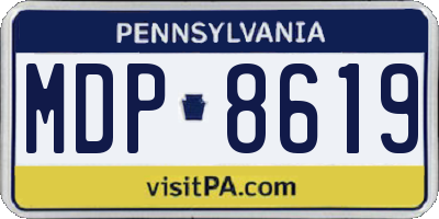 PA license plate MDP8619