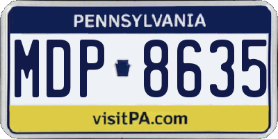 PA license plate MDP8635