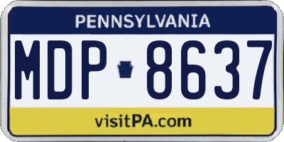 PA license plate MDP8637