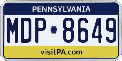 PA license plate MDP8649