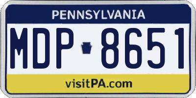 PA license plate MDP8651