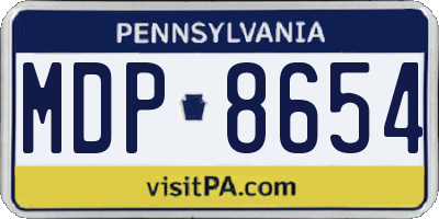 PA license plate MDP8654
