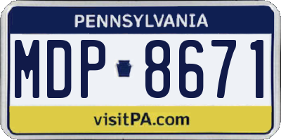 PA license plate MDP8671