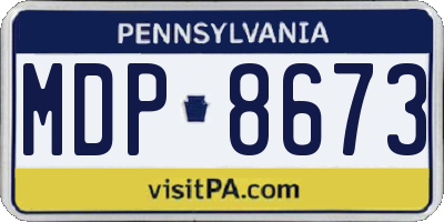 PA license plate MDP8673