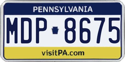 PA license plate MDP8675