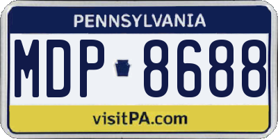 PA license plate MDP8688