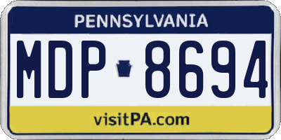 PA license plate MDP8694
