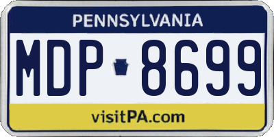 PA license plate MDP8699