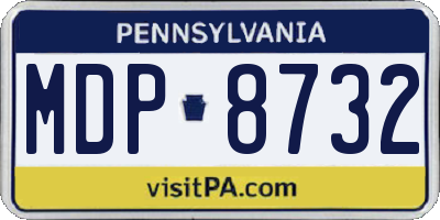 PA license plate MDP8732