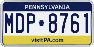 PA license plate MDP8761