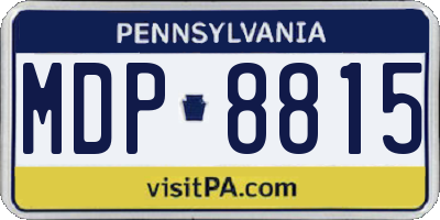 PA license plate MDP8815