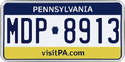 PA license plate MDP8913