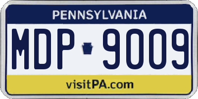 PA license plate MDP9009