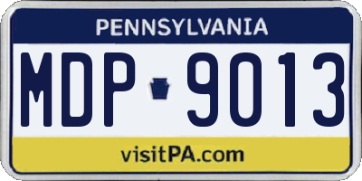 PA license plate MDP9013