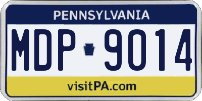 PA license plate MDP9014