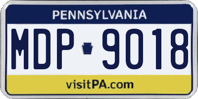 PA license plate MDP9018