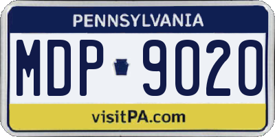 PA license plate MDP9020