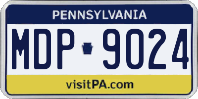 PA license plate MDP9024